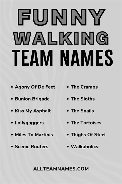funny walking team names